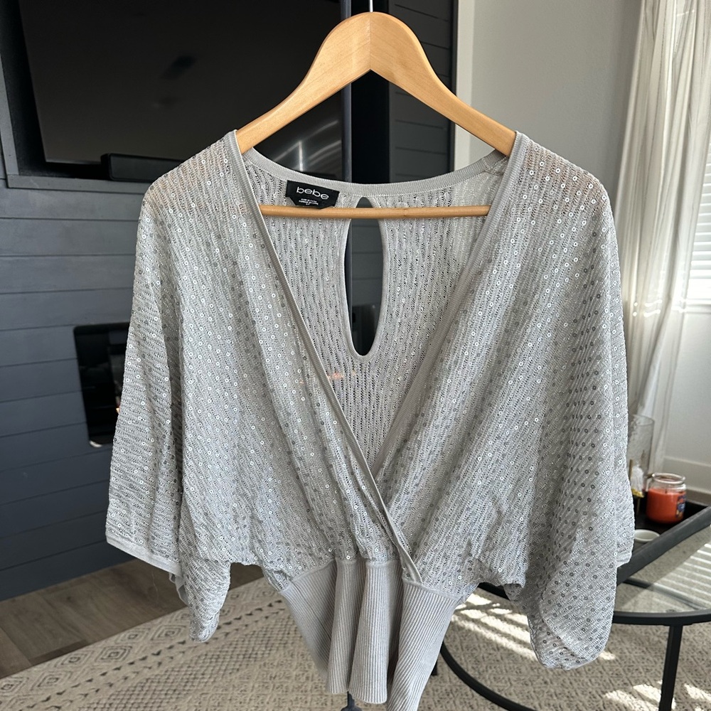 Bebe sequin butterfly top